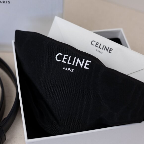 CELINE Medium Triomphe Belt in Taurillon Leather Size 95 - Picture 4 of 10